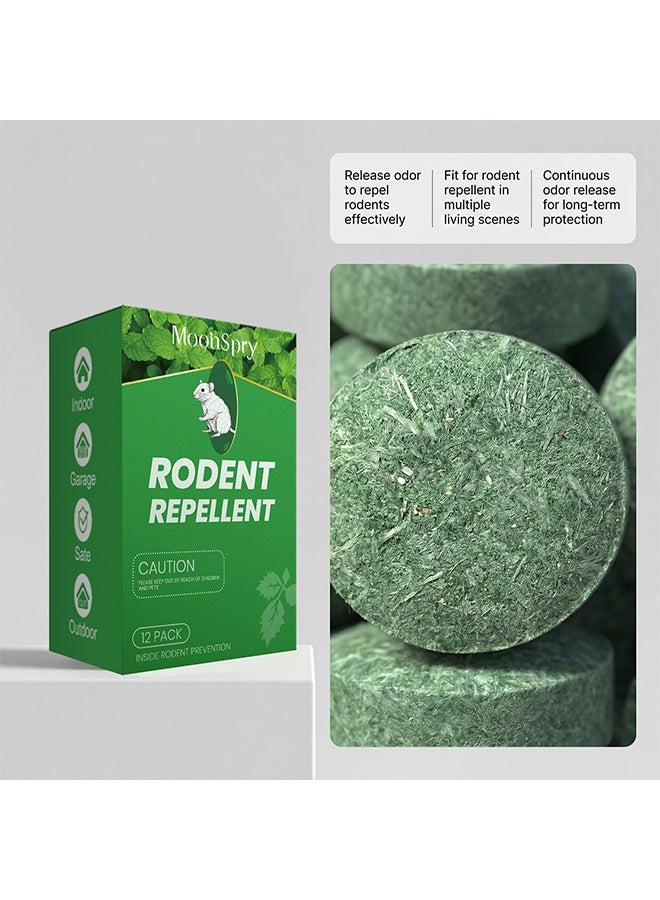 MOONSPRY 12 Pack Mouse Rodent Repellent, for Indoor and Outdoor, Natural Deterrent for Kitchen, Warehouse, Garden Camper, Yard, Car, Garage and RV, Safe for Pets and Family - Image 4