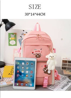 Generic Fashion large-capacity teenage girls small fresh canvas schoolbag five sets of female shoulder bag campus shoulder bag lightweight backpacks  - Image 3