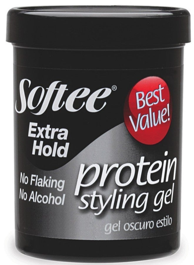 Softee Protein Styling Gel - Extra Hold, Alcohol-Free Black 15 oz.