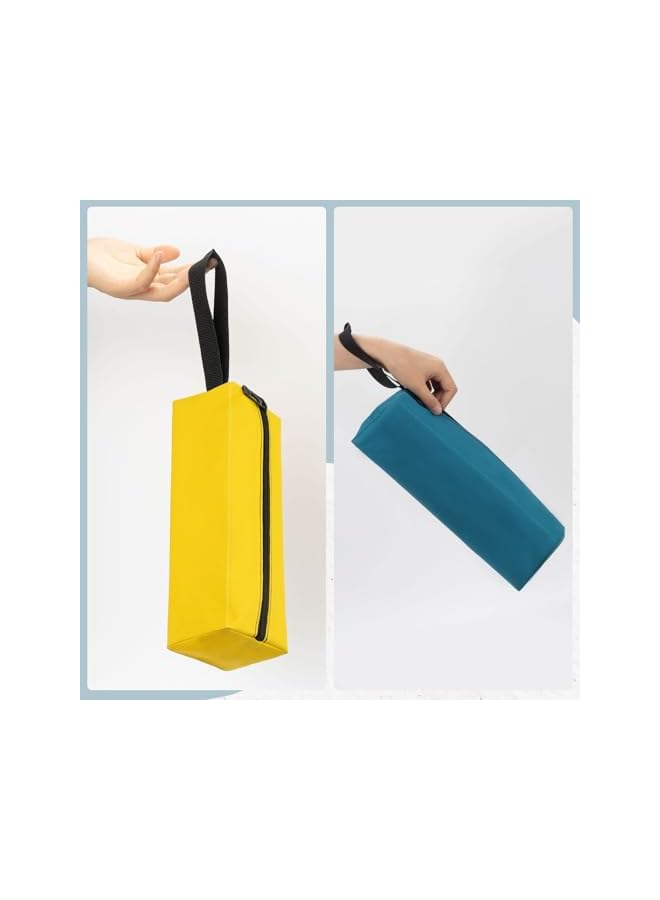 PROMASS promass Multipurpose Zipper Tool Bag, 4 Pcs Canvas Zipper Bags, Heavy-Duty Tool pouch, Electrician tool pouch, Heavy Duty Tool Pouch Tote Bags Organize Storage (Army Green, Black, Cyan-blue, Yellow)  - Image 2