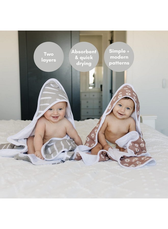 Mebie Baby Hooded Towel, Daisy Dream, 100% Muslin Cotton, Cozy and Breathable Bath Towel for Newborn, Infant & Toddler, Unisex, Floral Pattern, 33.4 x 33.4 inches, 0.79 pounds - Image 3