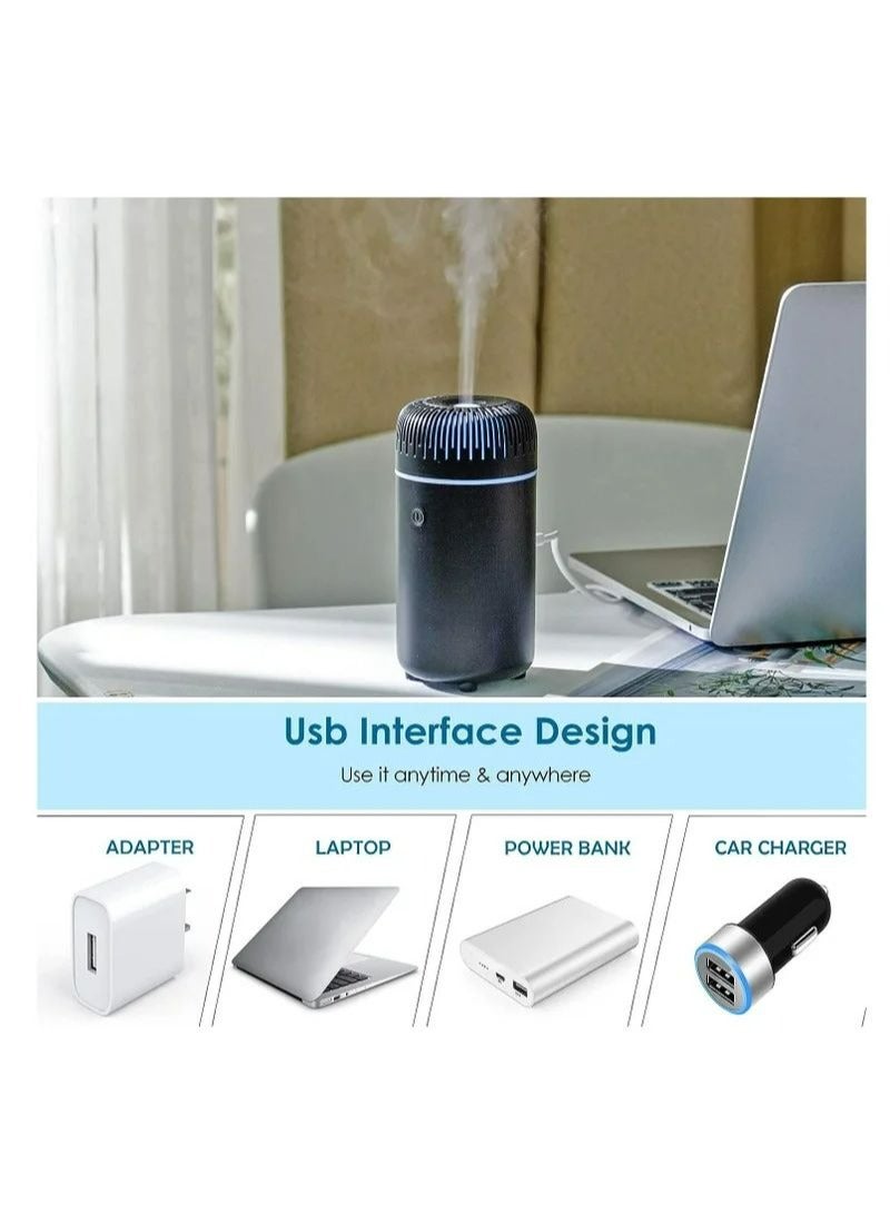 Car Diffuser USB Mini Humidifier Ultrasonic Essential Oil Cool Mist Air Freshener Car Office Bedroom Home Black - Image 4