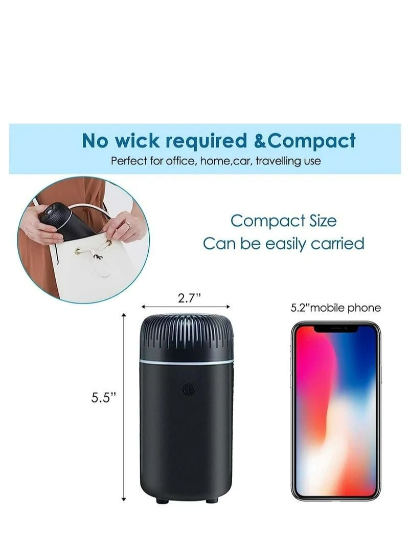 Car Diffuser USB Mini Humidifier Ultrasonic Essential Oil Cool Mist Air Freshener Car Office Bedroom Home Black - Image 3