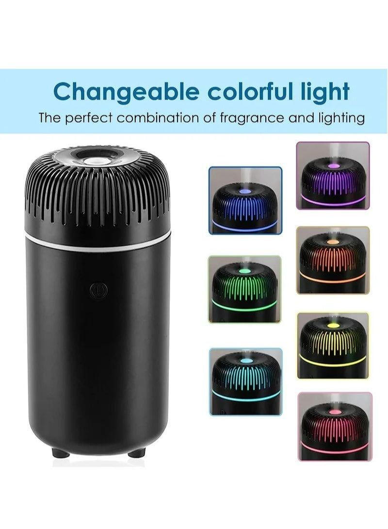 Car Diffuser USB Mini Humidifier Ultrasonic Essential Oil Cool Mist Air Freshener Car Office Bedroom Home Black - Image 2