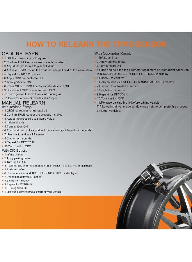 TPMS Sensor for GM, Tire Pressure Sensor 315Mhz, Compatible with Buick Cadillac Chevy GMC Pontiac, Replaces 13598771, 13598772, 13586335 - Image 5