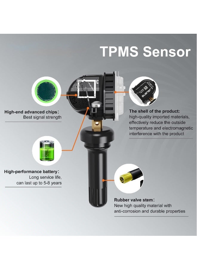 TPMS Sensor for GM, Tire Pressure Sensor 315Mhz, Compatible with Buick Cadillac Chevy GMC Pontiac, Replaces 13598771, 13598772, 13586335 - Image 4