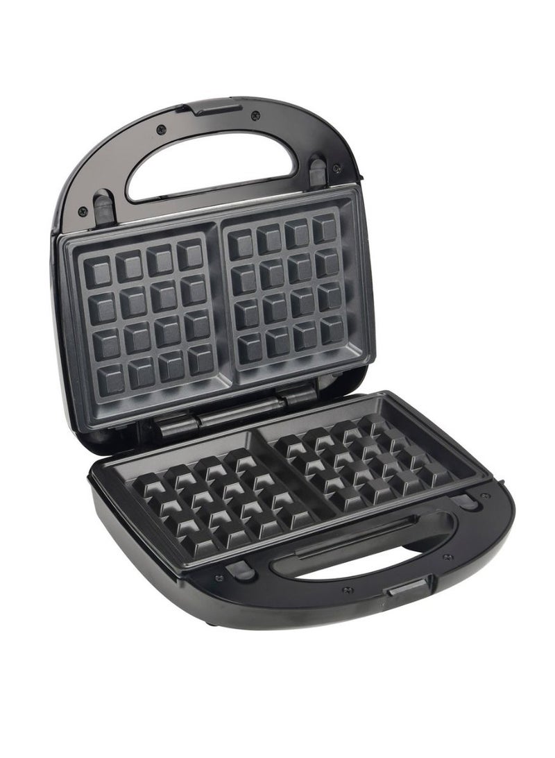 Clikon 3-in-1 Sandwich Maker – 750W Power, Removable Non-Stick Plates, Grill, Waffle & Sandwich Functions, Dishwasher Safe Plates – CK2442 – Black 750 W CK2442 black - Image 2