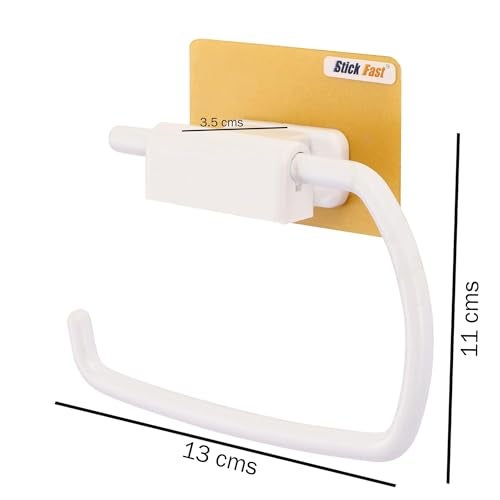 SF - Stick Fast Self-Adhesive Toilet Paper Holder With 3M Sticker For Wall Mount Tissue Paper Roll Dispenser For Kitchen & Bathroom (Pack Of 2, Snow White) - Image 5