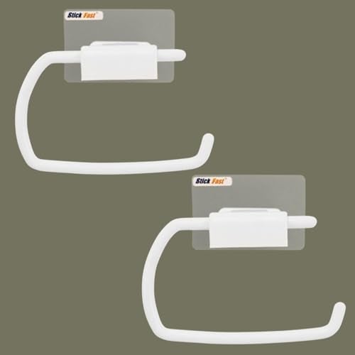 SF - Stick Fast Self-Adhesive Toilet Paper Holder With 3M Sticker For Wall Mount Tissue Paper Roll Dispenser For Kitchen & Bathroom (Pack Of 2, Snow White) - Image 1