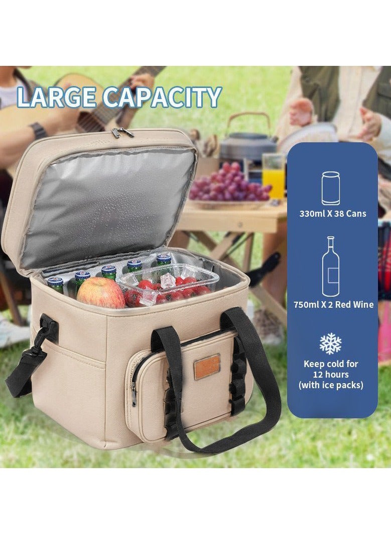 Portable Thermal Insulated Lunch Bag for Outdoor Activities, Camping, Desert  (Beige) - Image 5