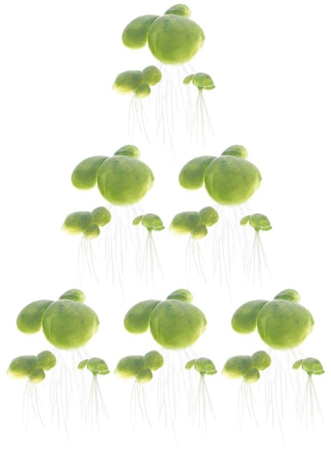 أموسفون مجموعة نباتات عدس الماء الاصطناعية من أموسفن، 54 قطعة، نباتات عائمة صغيرة خضراء فاتحة لتزيين أحواض السمك، مقاس 1.57 × 1.57 × 3.54 بوصة - Image 1