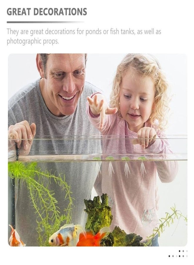 أموسفون مجموعة نباتات عدس الماء الاصطناعية من أموسفن، 54 قطعة، نباتات عائمة صغيرة خضراء فاتحة لتزيين أحواض السمك، مقاس 1.57 × 1.57 × 3.54 بوصة - Image 2