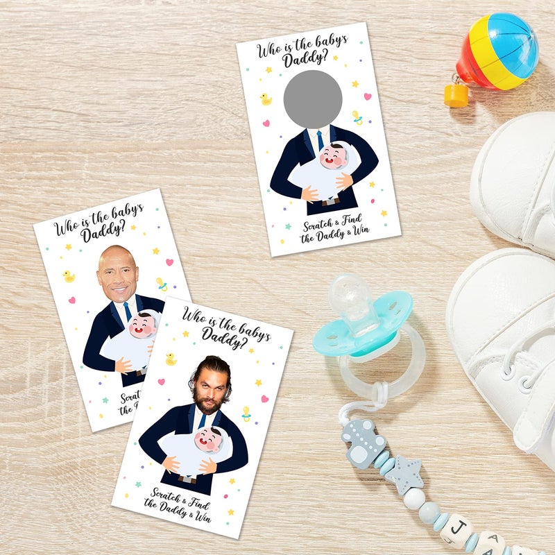 Zuoziosx 40 Cute Baby Shower Games - Scratch Off Lottery Ticket Raffle Cards - Decorations- who is The Baby's Daddy - 40 Cards - Image 4
