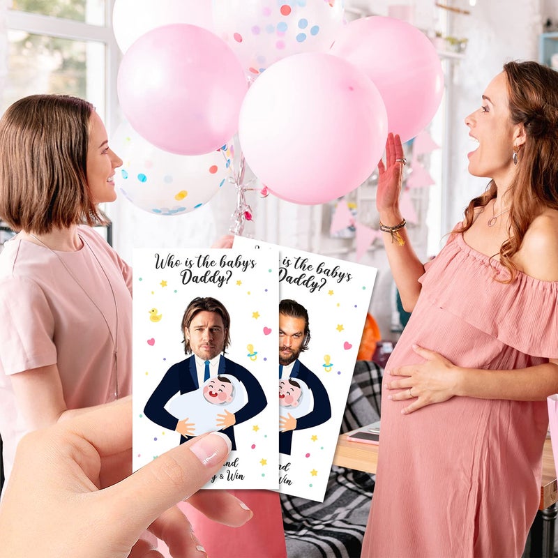 Zuoziosx 40 Cute Baby Shower Games - Scratch Off Lottery Ticket Raffle Cards - Decorations- who is The Baby's Daddy - 40 Cards - Image 5