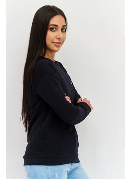 KANGOL Women Embroidered Logo Long Sleeves Sweatshirt, Black  - Image 2