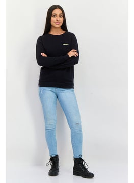 KANGOL Women Embroidered Logo Long Sleeves Sweatshirt, Black  - Image 4