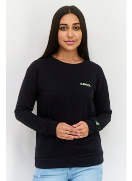 KANGOL Women Embroidered Logo Long Sleeves Sweatshirt, Black  - Image 1
