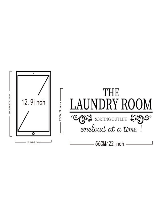 SUPERDANT Laundry Room Wall Sticker, Plastic, Black, 560mm x 230mm, Vintage Patterns Art Lettering Decal for Indoor Decoration - Image 2