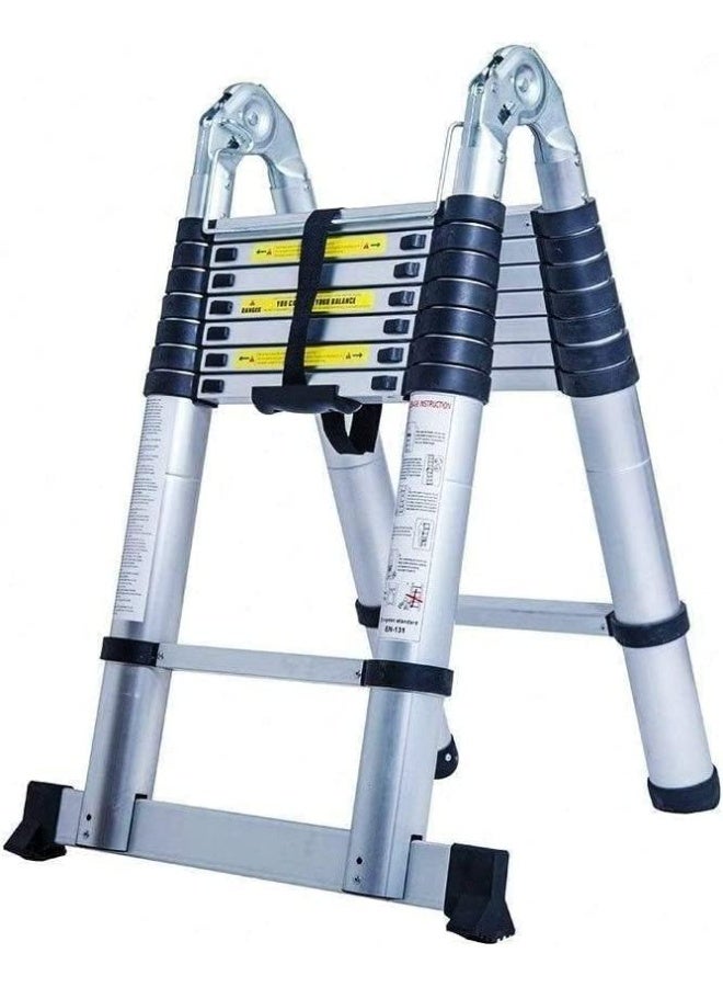 Aluminum Telescopic Ladder 7.2m – Lightweight & Extendable Folding Ladder – Multipurpose Safe Ladder for Professional Use - Image 1