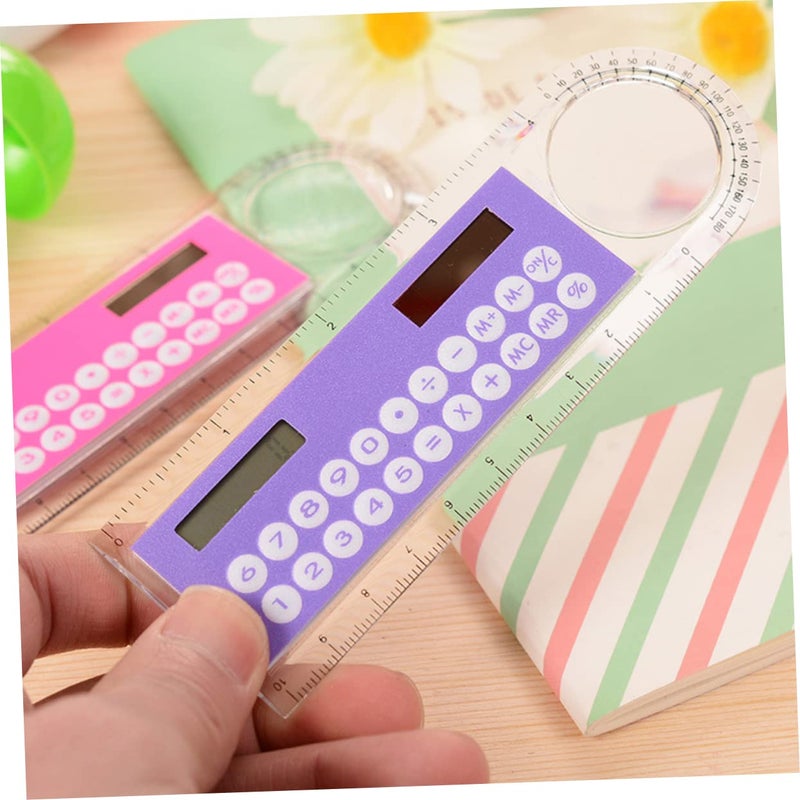 2Pcs Mini Ruler With Calculator Portable Digital Math Tool For School Office Stationery Gift - Image 5