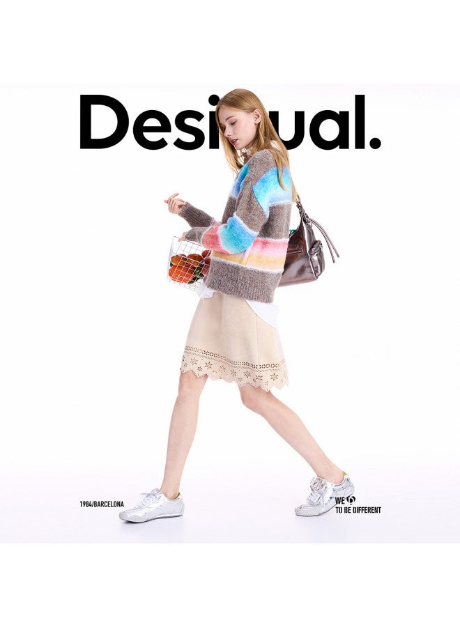 DESIGUAL 25 Autumn/Winter New Wool Blend Yarn-Dyed Color Block Women'S Knitwear - Image 3