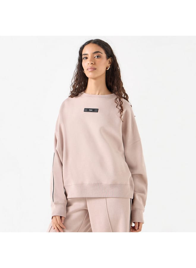 Kappa Kappa Logo Applique Sweatshirt with Long Sleeves and Crew Neck  - Image 1