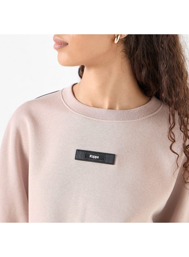 Kappa Kappa Logo Applique Sweatshirt with Long Sleeves and Crew Neck  - Image 4