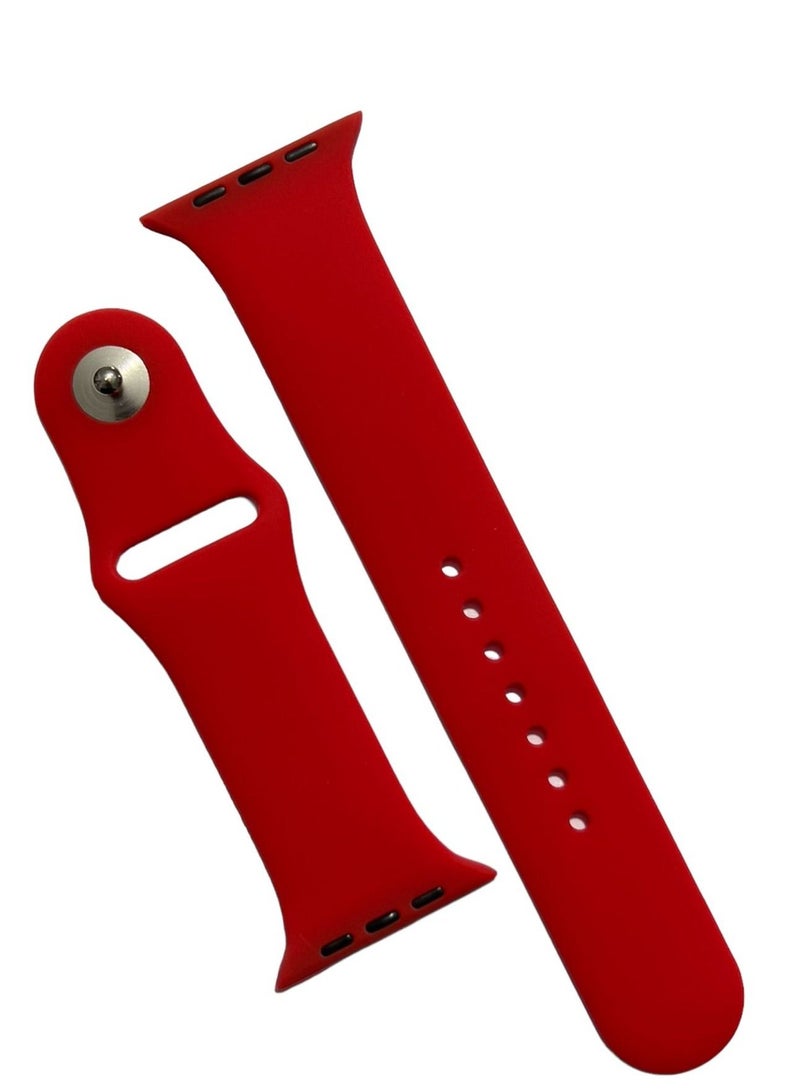 سوار رياضي بديل من السيليكون لساعة Apple Watch Series 8-45mm - أحمر - Image 2