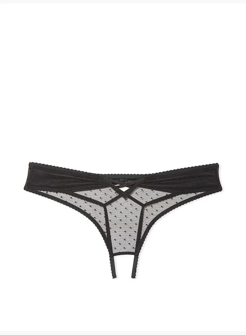 Victoria's Secret Crotchless Lace-Up Bow-Back Thong Panty