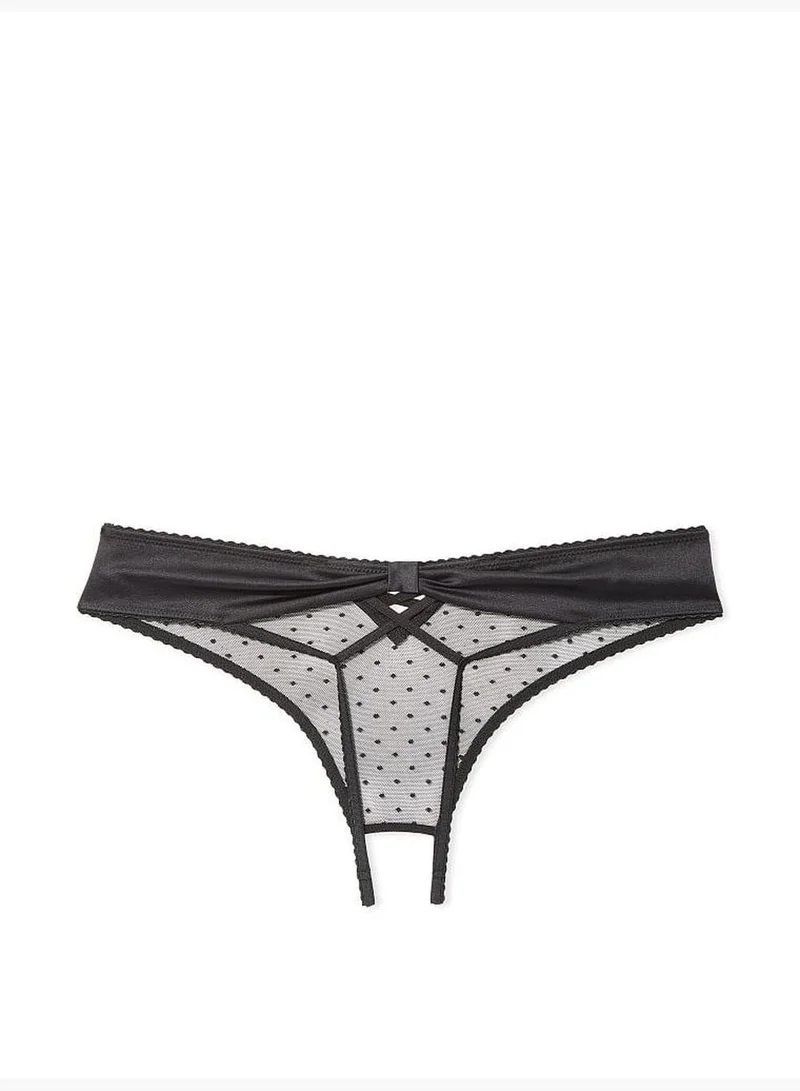Victoria's Secret Crotchless Lace-Up Bow-Back Thong Panty