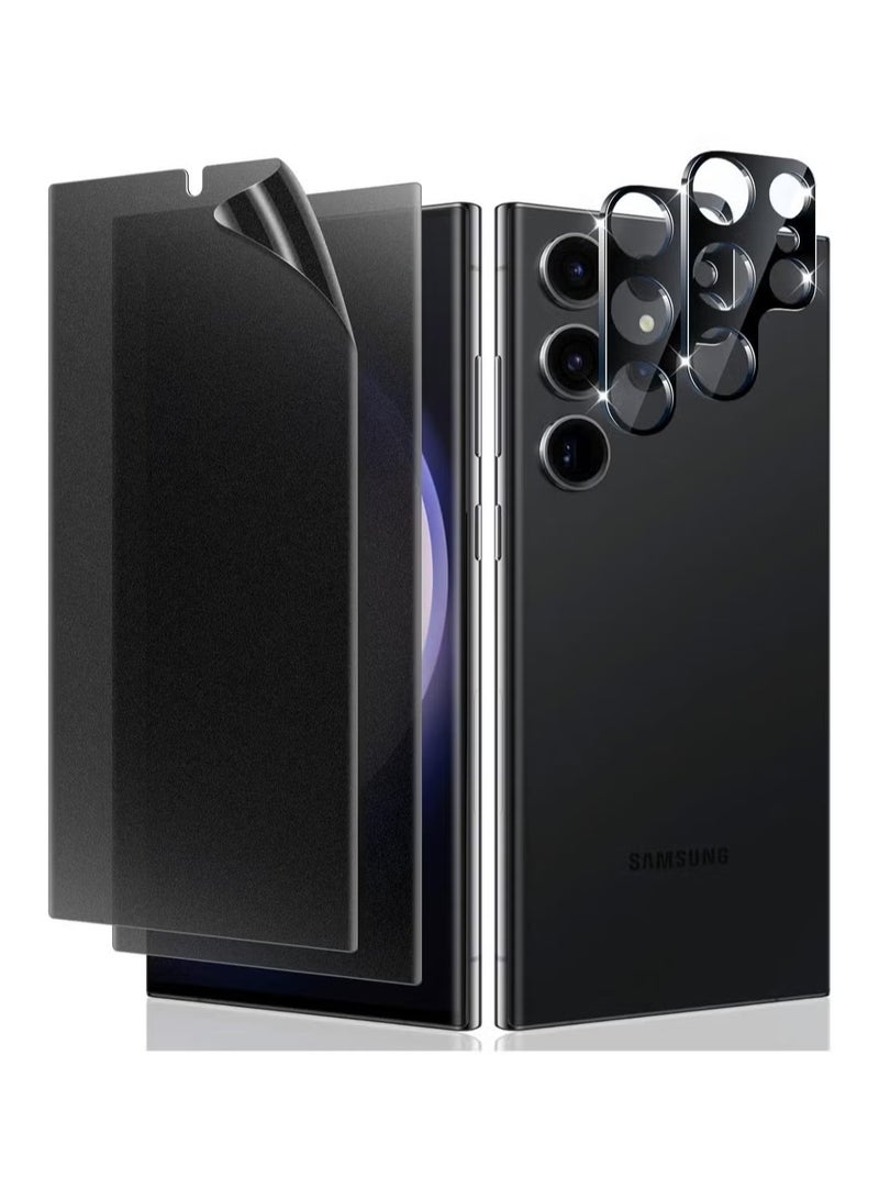 JAJEEK [2+2 Pack] Samsung S23 Ultra Matte Privacy Screen Protector [Compatible Fingerprint] Anti-Spy Anti-Glare Full Adhesive Flexible Film + Camera Lens Glass Protector for Galaxy S23 Ultra 6.8” - Image 1