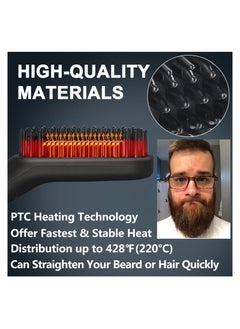 DMG TECH 5 in 1 Beard Straightener for Men, Beard DMG Straightening Comb with Beard Balm, 3 Adjustable Temperature, 360° Rotating Power Cord, Ceramic Electric Straightening Comb, Original Men's Gift Sets  - Image 2