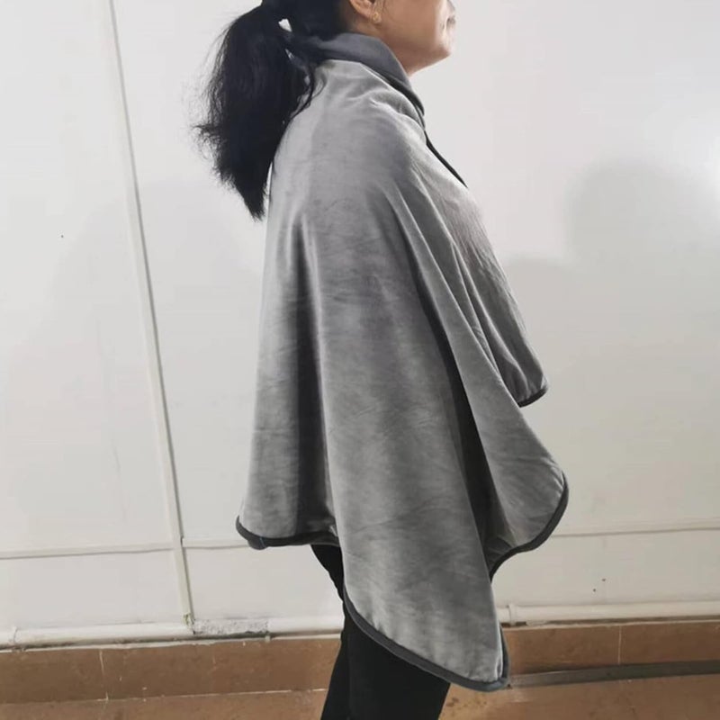 Heated Shawl, USB Heated Blanket Soft Plush Electric Heated Throws Heating Pad with 3 Heating Levels for Home Camping Winter Gray 80 x 140cm - Image 3