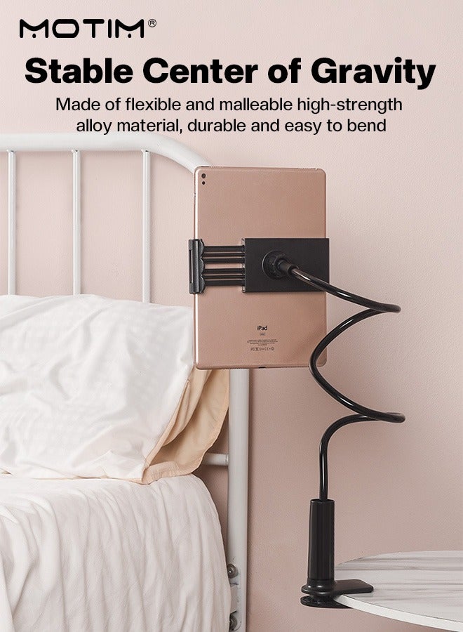 Motim 1.1M Gooseneck Tablet and Phone Clip Clamp on Stand Holder, 360° Rotating Long Arms Cell Phone Clip Mount Hands Free, Flexible Stand for 4.0-10.6 Phones Ipad, Mobile Stand Baby Monitor - Image 2