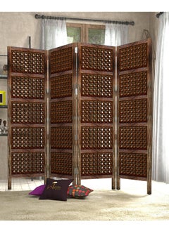 Wooden Twist Wooden Twist Premium Elegant Solid Wood Room Divider/Separator/Wooden Partition 4 Panels  - Image 1
