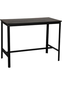 RIGID Steel Dining Table with Wooden Top Black 90x120x60cm  - Image 1