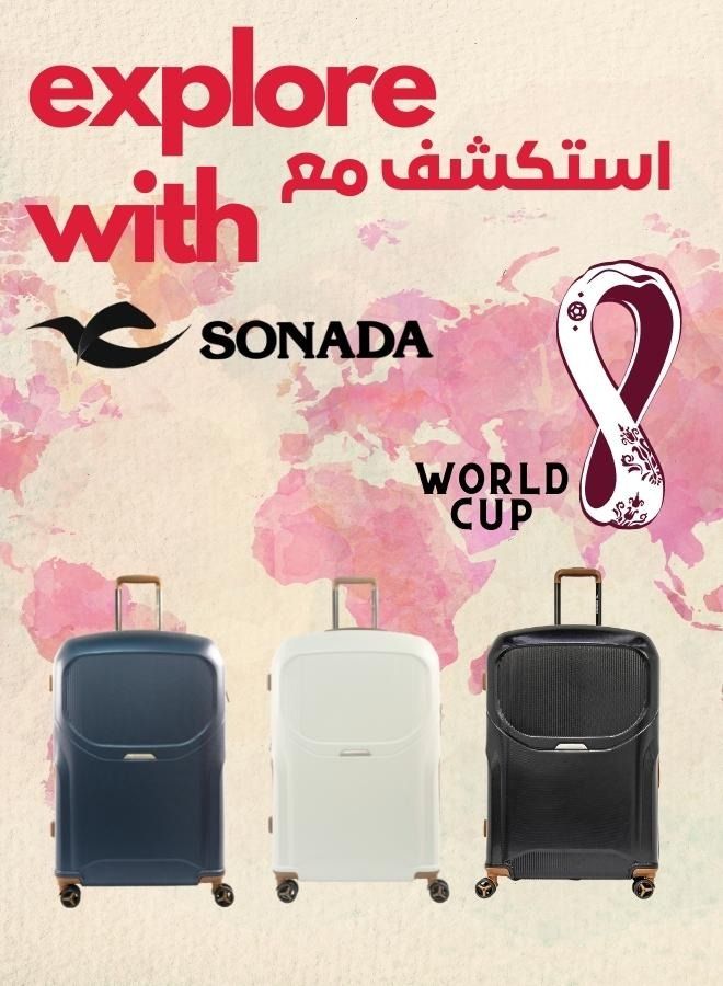 سونادا مجموعة حقائب سفر سونادا المستقيمة المكونة من 4 حقائب صلبة قابلة للتمدد مع 4 عجلات دوارة مزدوجة ، خفيف الوزن معتمد من TSA ، كحلي (20/25/29)  - Image 2