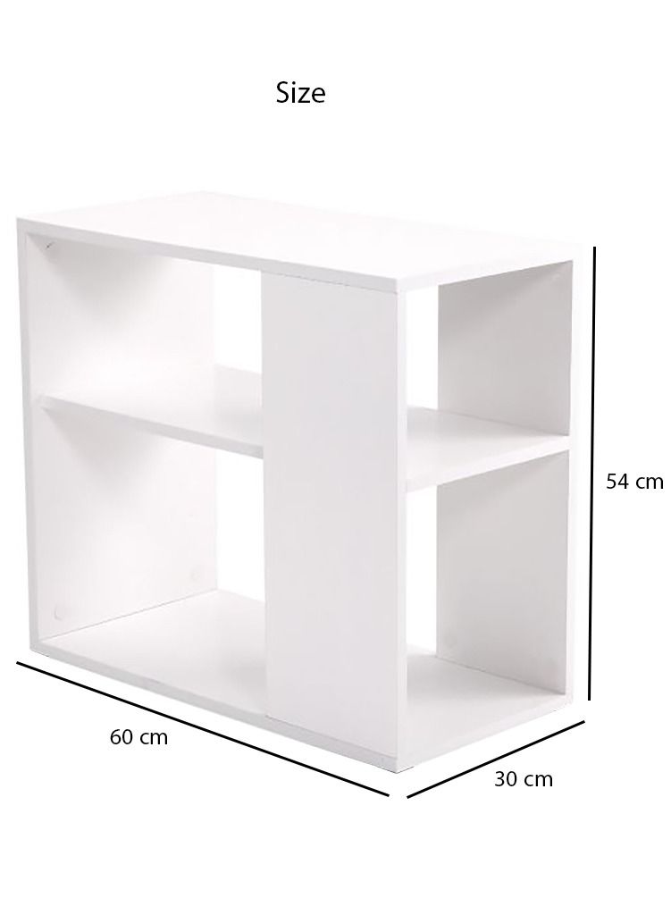 مودرن هوم طوالة جانبية وطاولة القهوة مع اماكن تخزين  - ابيض مع اسود - Image 4