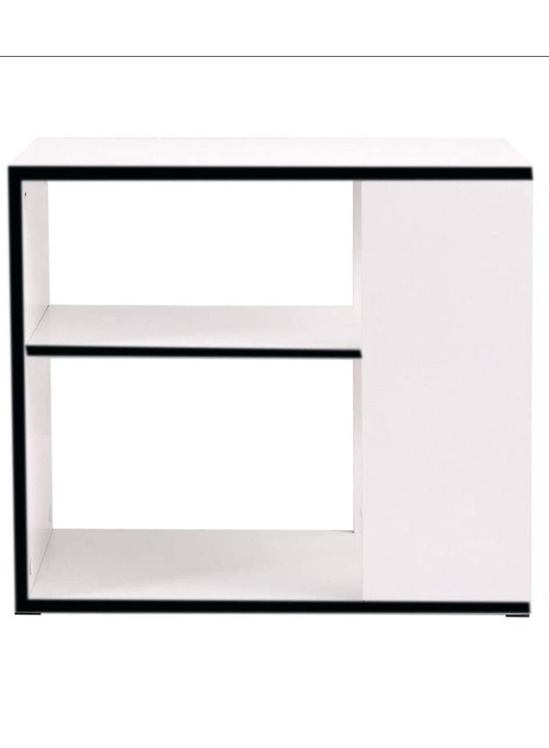 مودرن هوم طوالة جانبية وطاولة القهوة مع اماكن تخزين  - ابيض مع اسود - Image 3