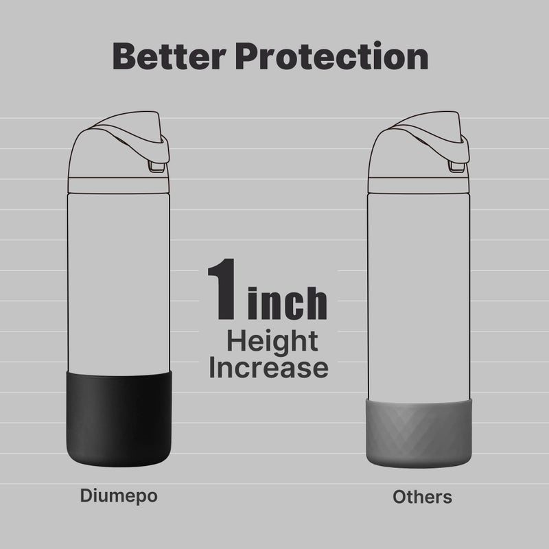 Diumepo Silicone Boot for Owala 24 oz Water Bottle, Anti-Slip Protective Sleeve for Owala Twist & FreeSip & Flip Stainless Steel Water Bottle, Boot Bottom Base for Owala (Black) - Image 4