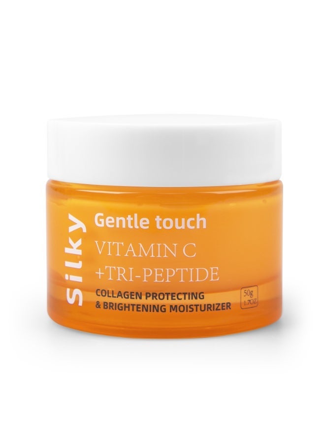 سيلكي كريم وجه بالتراي ببتيد وفيتامين سي 50 جرام – مُرطب مضاد للمشاعر والمشيخوخة للوجه | حمض الهيالوروني + ريتينول لتوهج البشرة، رطوبة وتقليل الخطوط الدقيقة - Image 2