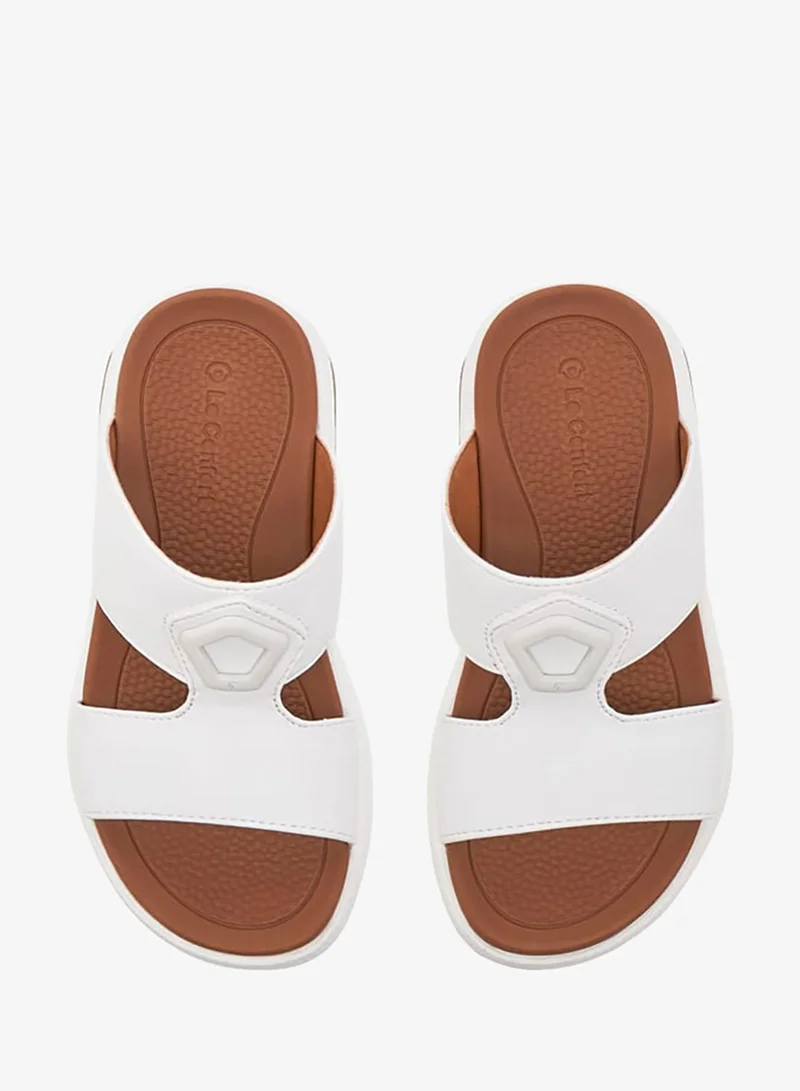 Le Confort WHITE Boys Solid Arabic Sandals with Accent Detail Ramadan Collection for Men | Best Price UAE