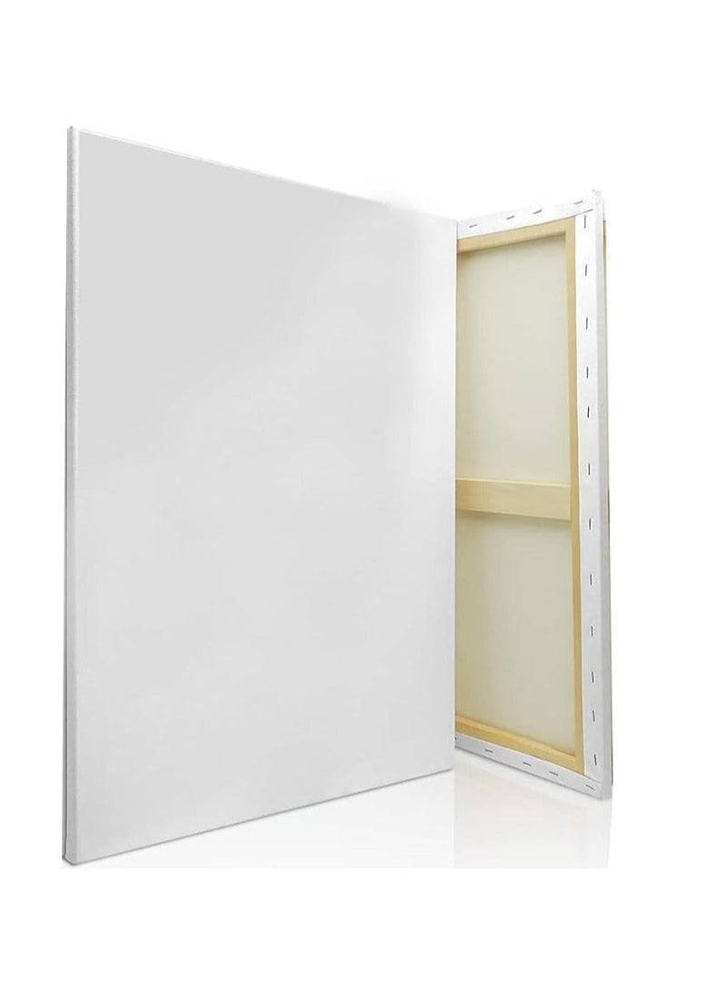 اي ار اس لوحة قماشية بيضاء فارغة (Canvas) من ARS - قماش قطني مشدود ومُعدّ للرسم - مناسبة لتقنيات سكب الأكريليك والألوان الزيتية والوسائط الفنية الجافة والرطبة - لوحة كبيرة ومتينة بإطار من خشب MDF - سطح فني احترافي - المقاس: 100 × 125 سم. - Image 1