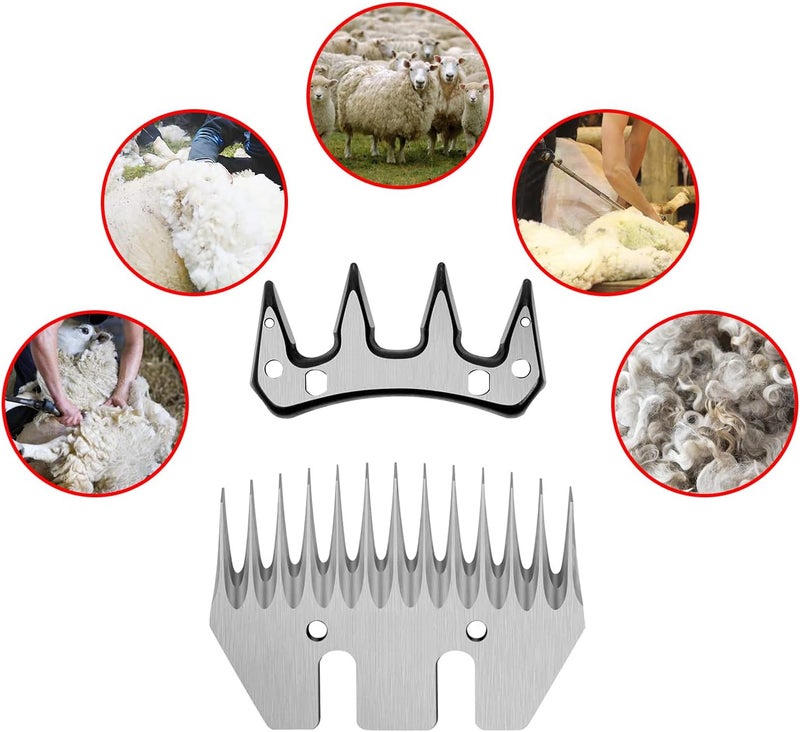 Dragro Sheep Clippers Replacement Blades, Professional Stainless Steel Clipper Blades for Thick Coat Animals - Image 2