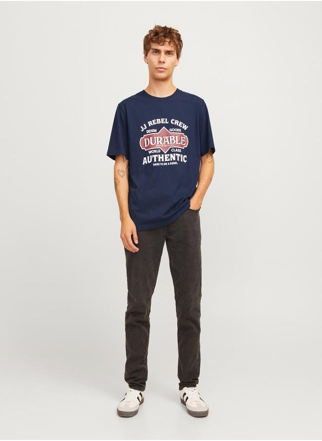 JJ Rebel by Jack & Jones Printed Crew Neck Relaxed Fit T-Shirt  - Image 2
