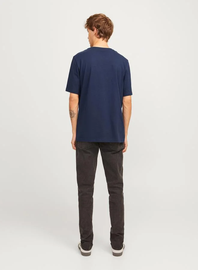 JJ Rebel Printed Crew Neck Relaxed Fit T-Shirt
