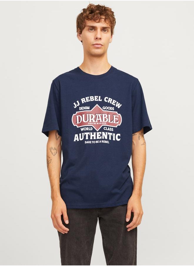 JJ Rebel by Jack & Jones Printed Crew Neck Relaxed Fit T-Shirt  - Image 3