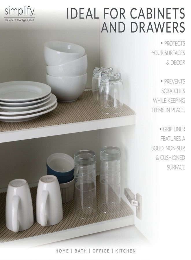 Simplify Grip Liner-Heavy Duty-Non-Adhesive Liner | 60" L x 12" W | Drawers | Cabinets | Shelves | Grey | Padded | 5 Ft Rolls | Taupe | Organization| Easy Use - Image 5