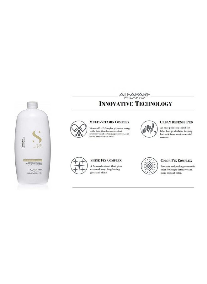 ALFAPARF MILANO Semi Di Lino Diamond Shine Illuminating Hair Conditioner Sulfate Free For Normal Hair Safe On Color Treated Hair Paraben Paraffin Free Professional Salon Quality 33.8 Fl Oz  - Image 4
