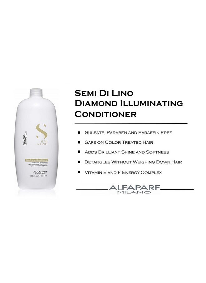 ALFAPARF MILANO Semi Di Lino Diamond Shine Illuminating Hair Conditioner Sulfate Free For Normal Hair Safe On Color Treated Hair Paraben Paraffin Free Professional Salon Quality 33.8 Fl Oz  - Image 5